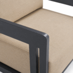 Porticello 3-pc. Sofa Set with Two Lounge Chairs in Matte Black Aluminum - Cushion Color: Dune - Image 9
