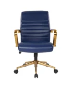 Mid-back Faux Leather Executive Office Chair with Arms and Base