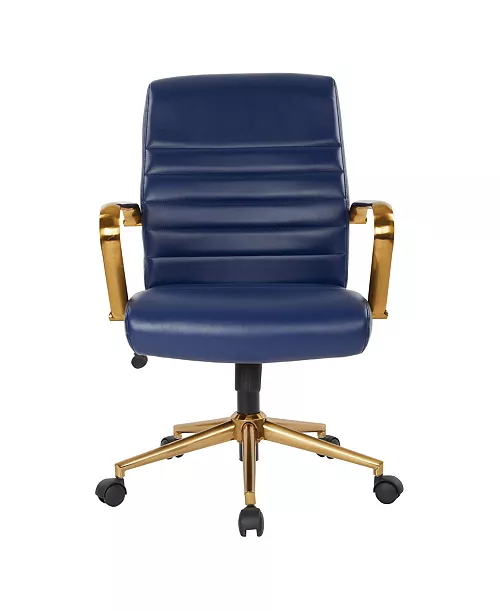 12445034_fpx Mid-back Faux Leather Executive Office Chair with Arms and Base - Image 1