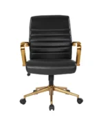Mid-back Faux Leather Executive Office Chair with Arms and Base - Image 6