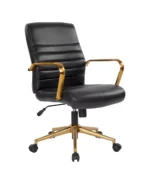 Mid-back Faux Leather Executive Office Chair with Arms and Base - Image 3