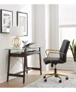 Mid-back Faux Leather Executive Office Chair with Arms and Base - Image 2