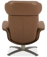 Janer Leather Swivel Chair & Ottoman Set - Color:Butternut - Image 5