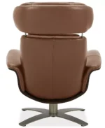 Janer Leather Swivel Chair & Ottoman Set - Color:Butternut - Image 4