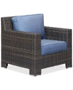 Viewport Outdoor Wicker 5-Pc. Seating Set (1 Sofa, 2 Chairs, 1 Coffee Table & Ottoman), with Sunbrella® Cushions - Image 9