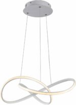 Pendant Light, Black Ring Pendant Light Modern LED Ceiling Lamp Chandelier 46W dimmable