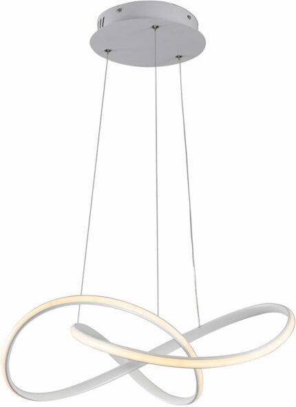 Pendant Light, Black Ring Pendant Light Modern LED Ceiling Lamp Chandelier 46W dimmable