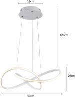Pendant Light, Black Ring Pendant Light Modern LED Ceiling Lamp Chandelier 46W dimmable - Image 8
