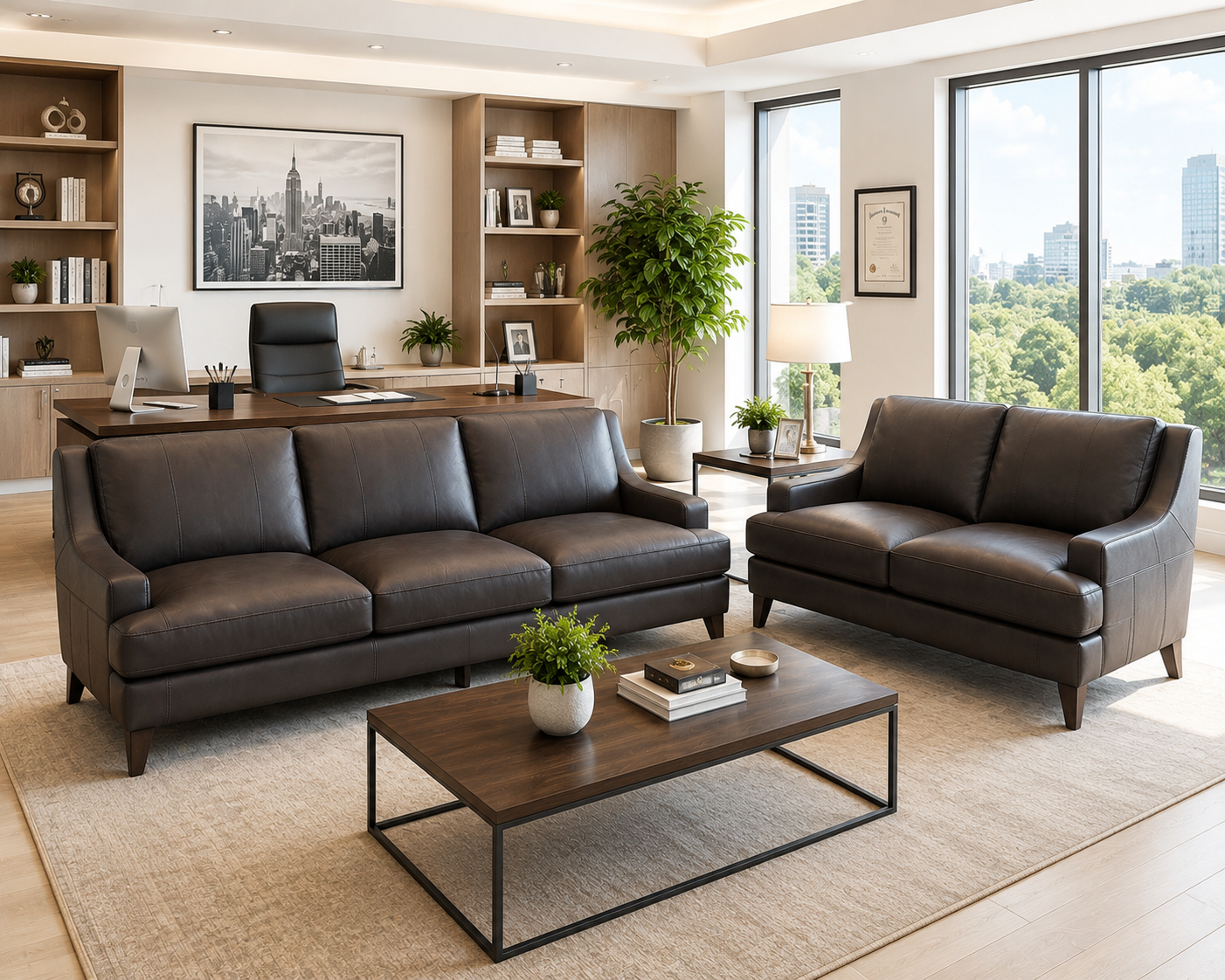6460CE54-59CB-462D-BE54-2EA395504B5A Collyn 5 Seater Set (3in1, 2in1) in Supple Top-Grain Leather - Image 1