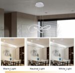 Pendant Light, Black Ring Pendant Light Modern LED Ceiling Lamp Chandelier 46W dimmable - Image 7