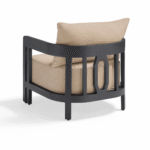 Porticello 3-pc. Sofa Set with Two Lounge Chairs in Matte Black Aluminum - Cushion Color: Dune - Image 7