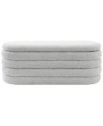19" Wood Cleo Storage Bench Ottoman - Color:Ivory / Gray - Image 11