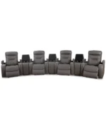 Jabarr 7-Pc. Beyond Leather Theater Seating with 3 Consoles