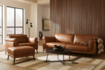 Keery 5 Seater Rich Leather Set ( Sofa, Chair & Ottoman)