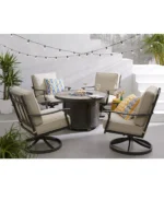 Lexington Outdoor 5pc Fire Pit Set ( 4 Swivel Rocker Chair & Fire Pit )