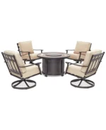 Lexington Outdoor 5pc Fire Pit Set ( 4 Swivel Rocker Chair & Fire Pit ) - Image 2