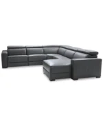 Nevio 5-pc Leather Sectional, 2 Power Recliners - Image 6