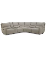 Olper 6-Pc. Fabric Zero Wall Sectional Sofa with Two Power Motion Pieces & Console - Image 19