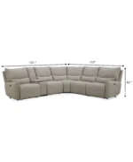 Olper 6-Pc. Fabric Zero Wall Sectional Sofa with Two Power Motion Pieces & Console - Image 18