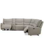 Olper 6-Pc. Fabric Zero Wall Sectional Sofa with Two Power Motion Pieces & Console - Image 8