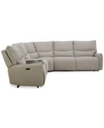 Olper 6-Pc. Fabric Zero Wall Sectional Sofa with Two Power Motion Pieces & Console - Image 3