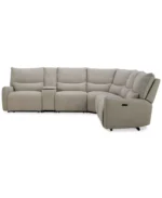 Olper 6-Pc. Fabric Zero Wall Sectional Sofa with Two Power Motion Pieces & Console - Image 16