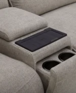 Olper 6-Pc. Fabric Zero Wall Sectional Sofa with Two Power Motion Pieces & Console - Image 2