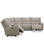 Olper 6-Pc. Fabric Zero Wall Sectional Sofa with Two Power Motion Pieces & Console - Image 12