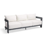 Porticello 3-pc. Sofa Set with Two Lounge Chairs in Matte Black Aluminum - Cushion Color: Dune - Image 5