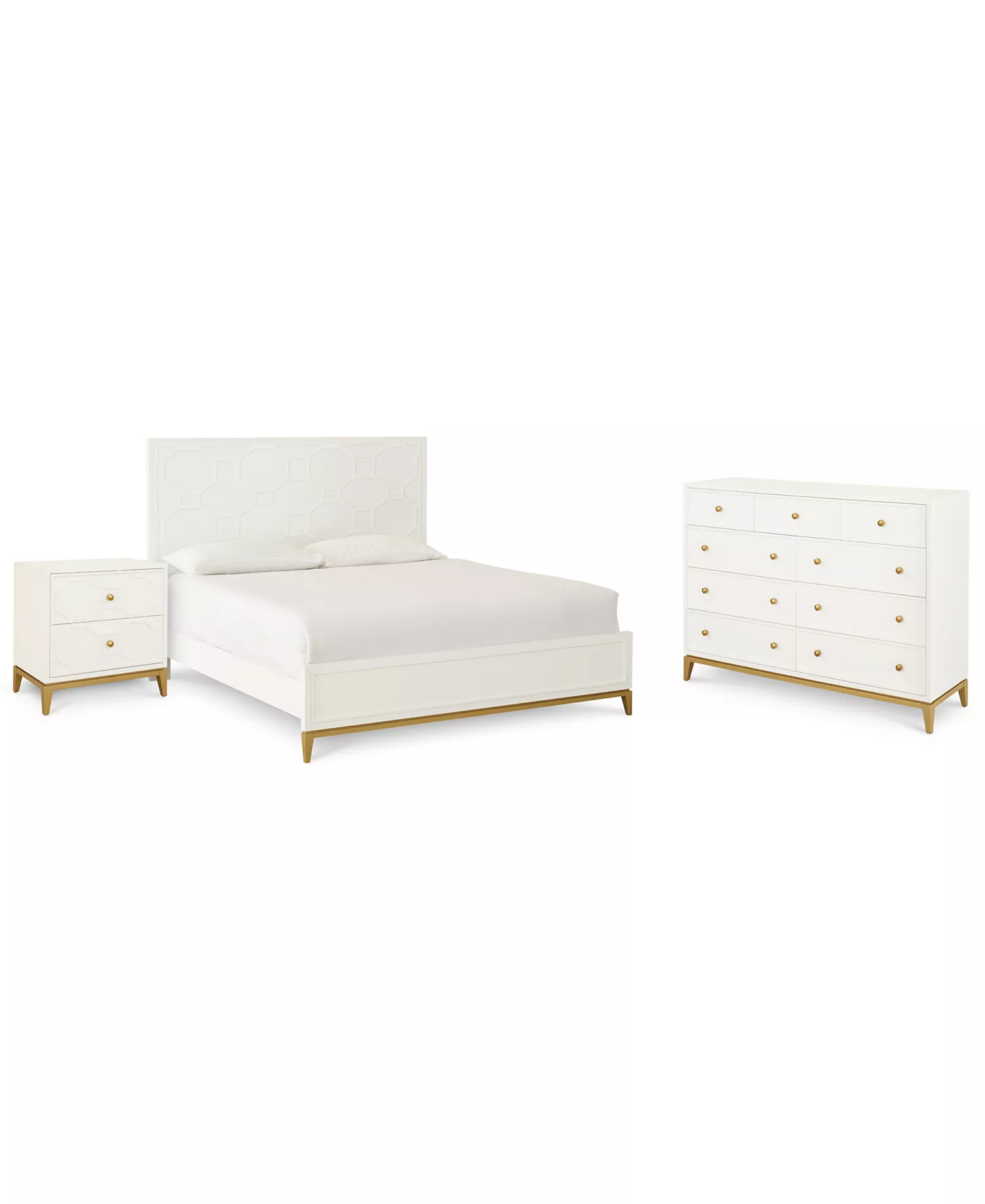RACHAEL BED Chelsea 5-Pc. Bedroom Set (King Bed, Dresser, 2 Nightstand & Mirror) - Image 1