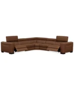 Rinan 125" 5-Pc. Leather Sectional with 2 Power Recliners