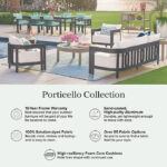 Porticello 3-pc. Sofa Set with Two Lounge Chairs in Matte Black Aluminum - Cushion Color: Dune - Image 3