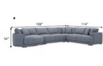Vasher 166” 6 Seater Fabric Sectional Sofa with Cuddler. - Image 2