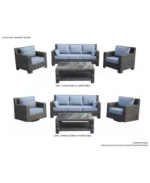 Viewport Outdoor Wicker 5-Pc. Seating Set (1 Sofa, 2 Chairs, 1 Coffee Table & Ottoman), with Sunbrella® Cushions - Image 2