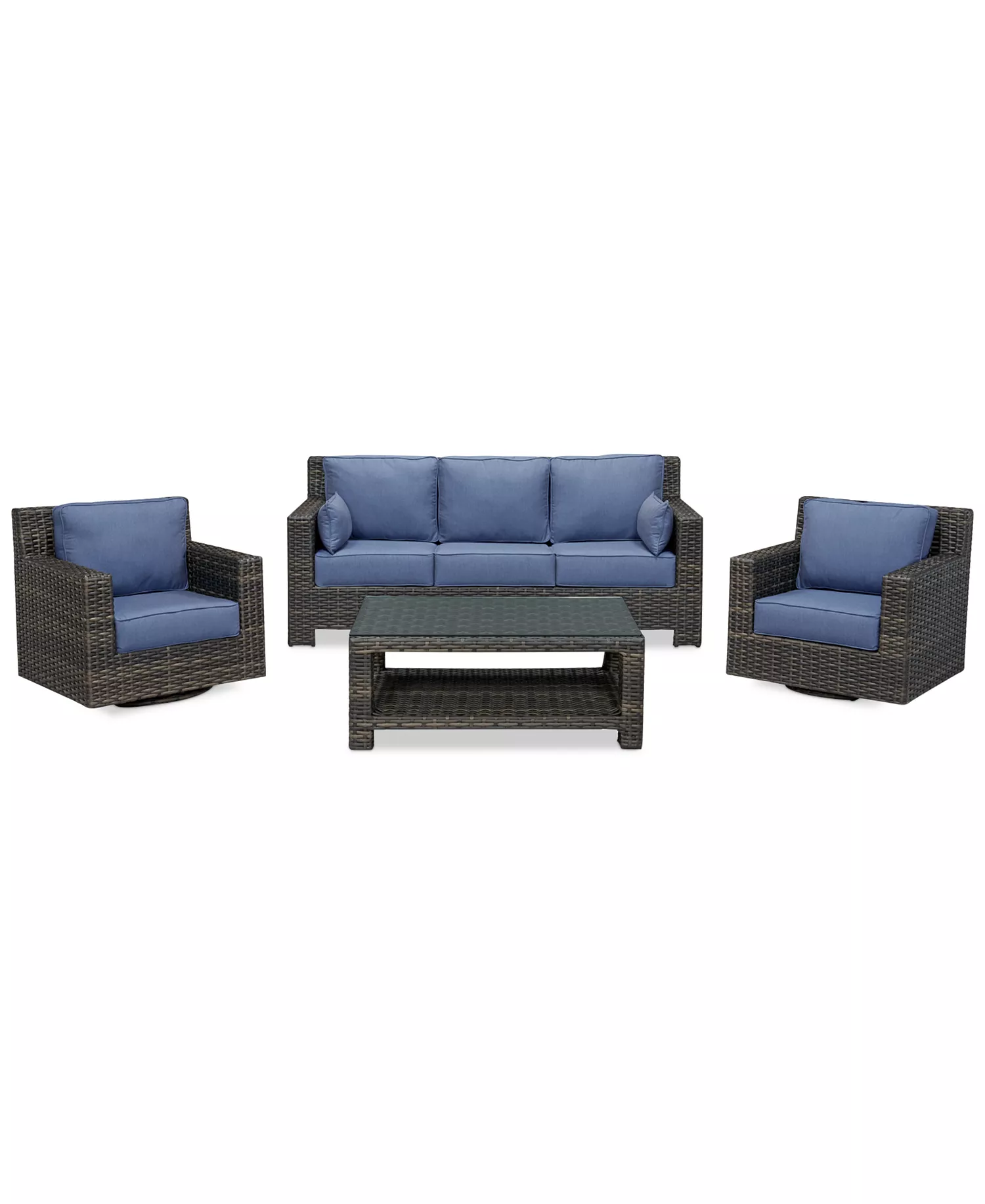 Viewport outt Viewport Outdoor Wicker 4-Pc. Seating Set (1 Sofa, 2 Chairs & Coffee Table ), with Sunbrella® Cushions (Copy) - Image 1