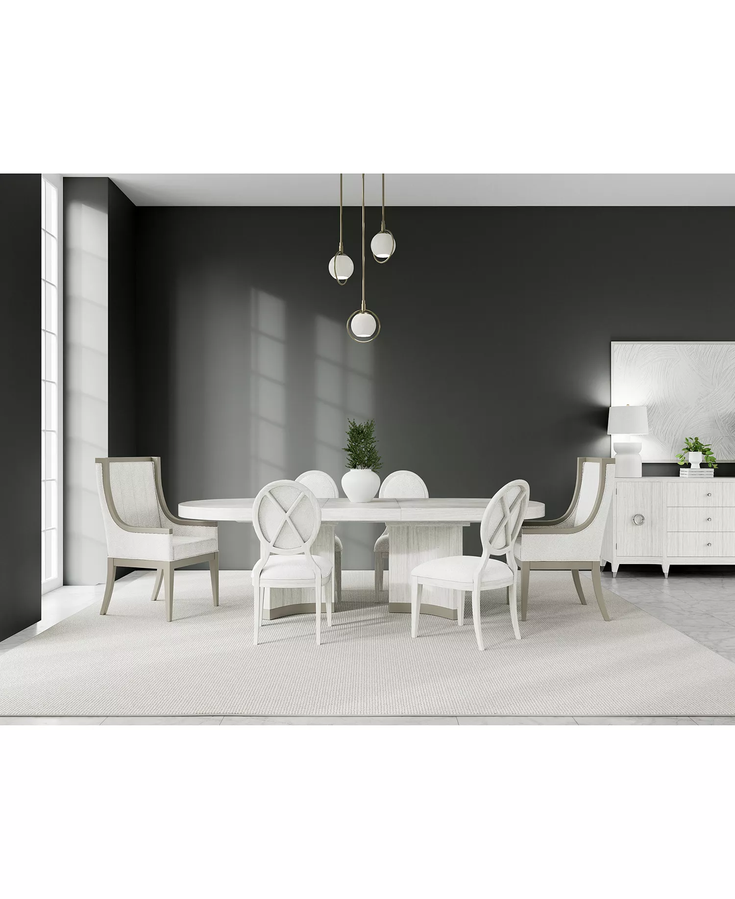 Warlington Warlington 8 Pc. Dining Set (Table, 4 Side Chairs, 2 Host Chairs & Sideboard) - Image 1