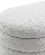 19" Wood Cleo Storage Bench Ottoman - Color:Ivory / Gray - Image 2