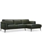 Keery 112" 2-Pc. Leather Sectional with Chaise - Color: Moss