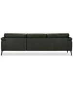 Keery 112" 2-Pc. Leather Sectional with Chaise - Color: Moss - Image 4
