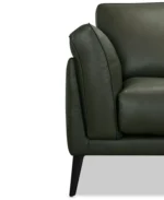 Keery 112" 2-Pc. Leather Sectional with Chaise - Color: Moss - Image 3