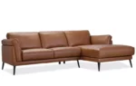 Keery 112" 2-Pc. Leather Sectional with Chaise - Color: Caramel - Image 4