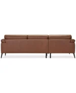 Keery 112" 2-Pc. Leather Sectional with Chaise - Color: Caramel - Image 2