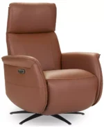 Lennix Leather TV Recliner with Massage - Color:Warm Brown - Image 10