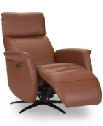 Lennix Leather TV Recliner with Massage - Color:Warm Brown - Image 2