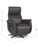 Lennix Leather TV Recliner with Massage - Color:Dark Chocolate - Image 3