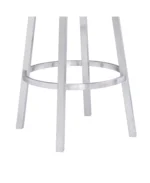 Madrid 26" Counter Height Swivel Gray Artificial leather and Brushed Stainless Steel Bar Stool - Image 3