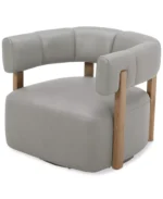 Orsha 32" Leather Accent Swivel Chair - Image 2