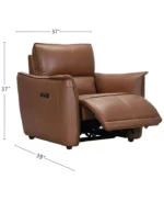Polner 6 Seater Set (Sofa, Loveseat, Chair) Leather Power Motion Recliner, USB Charging, Head/Footrest. - Image 2
