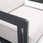 Porticello 3-pc. Sofa Set with Two Lounge Chairs in Matte Black Aluminum - Cushion Color: Dune - Image 4