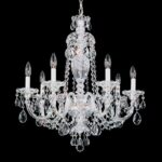Schonbek Sterling 7 Light 25in x 26in Chandelier in Silver with Clear Heritage Hand-Cut Crystal